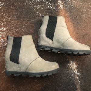 Sorel Joan of Arc Wedge II Grey Waterproof Booties